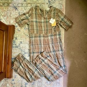 NWT Clad & Cloth Bobbie Wren Plaid Jumpsuit
